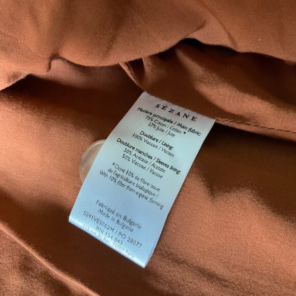 Sezane ALVIN JACKET Hazelnut size38 US 6 brown cotton blazer bust45 - Picture 5 of 6